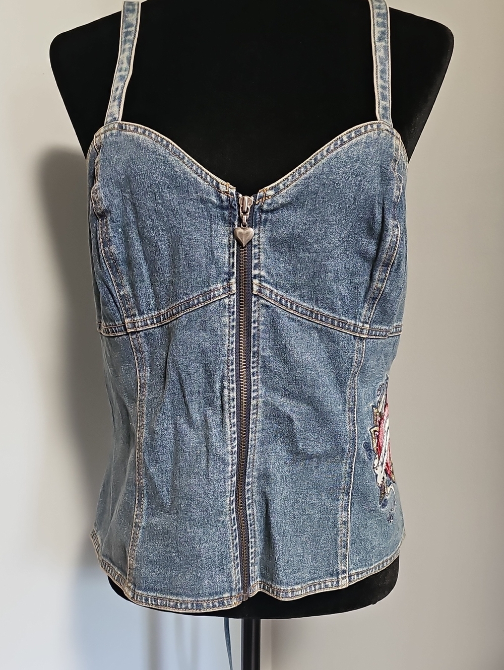 NEW! Harley-Davidson Blue Denim Zip Top